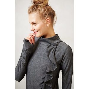 Anthropologie Ruffle Zip Up